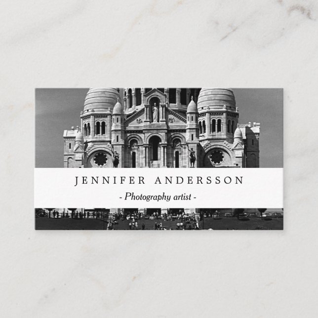 Vintage France Paris Sacre Coeur Basilica Business Card (Front)