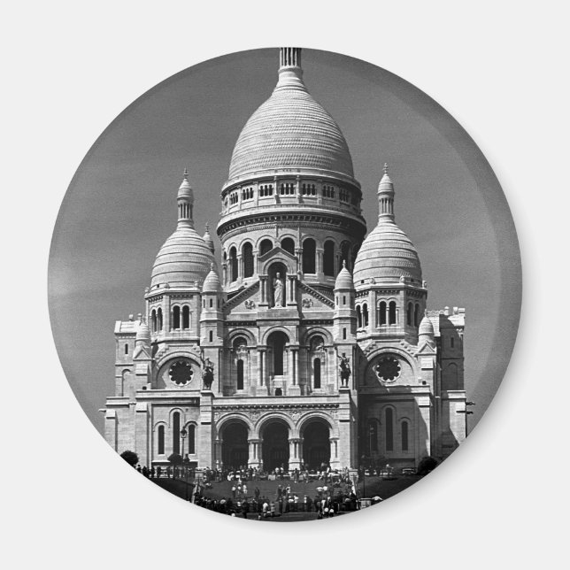 Vintage France Paris Sacre Coeur Basilica Magnet (Front)