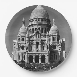 Vintage France Paris Sacre Coeur Basilica Paper Plate