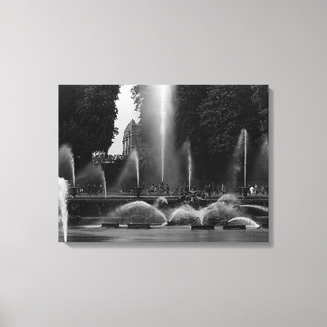 Vintage France Versailles palace neptune fountains Canvas Print (Front)