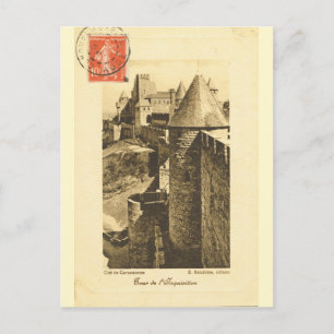 Vintage France, Walls of mediaeval Carcasonne Postcard