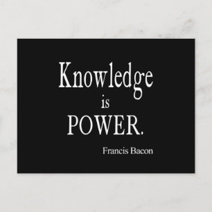Vintage Francis Bacon Knowledge is Power Quote Postcard