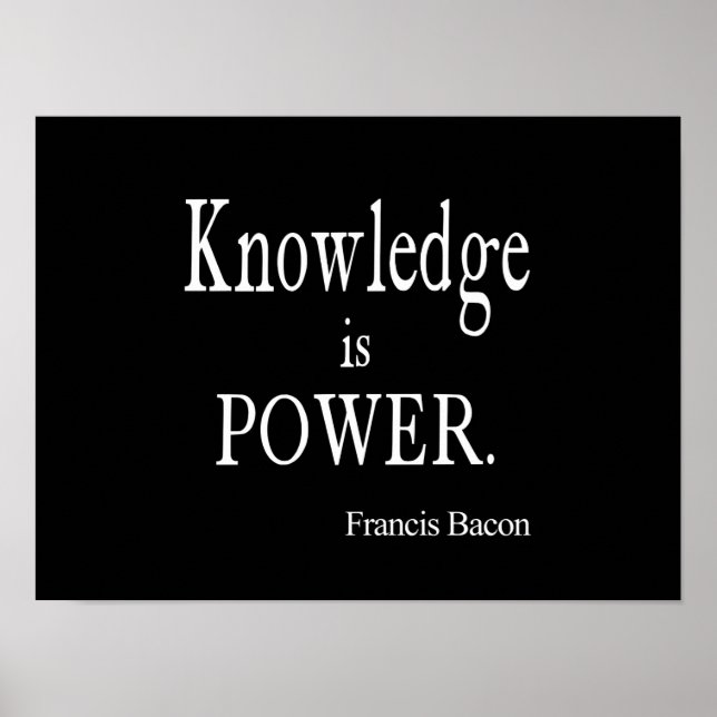 Vintage Francis Bacon Knowledge is Power Quote Poster (Front)