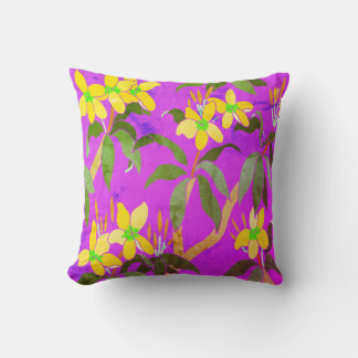Vintage Frangipani Throw Pillow