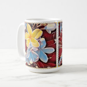 Vintage Frangipani Tree Pop Art, Coffee Mug