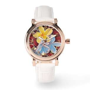 Vintage Frangipani Tree Pop Art,  Watch