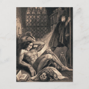 Vintage Frankenstein Art Postcard