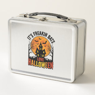 Vintage Freakin Bats Love Halloween Shirt Design_1 Metal Lunch Box