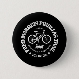 Vintage Fred Marquis Pinellas Trail Cycling Florid 6 Cm Round Badge