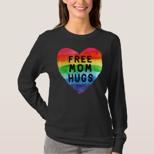 Vintage Free Mum Hugs  Rainbow Heart Lgbt Pride Mo T-Shirt