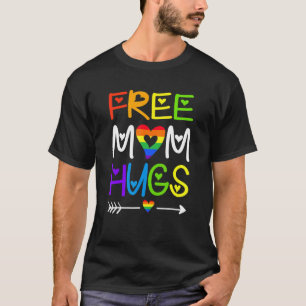 Vintage Free Mum Hugs  Rainbow Heart Lgbt T-Shirt