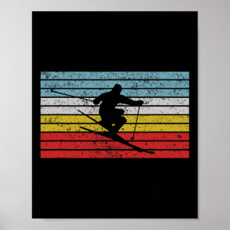 Vintage Free-style Ski Sports Design Skier Jumping Poster