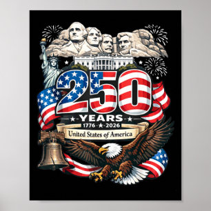 Vintage Freedom 4th of July Americans 250 Veteran Poster