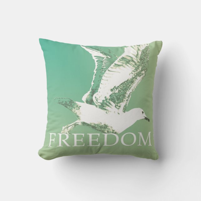 Vintage freedom seagull pillow (Front)