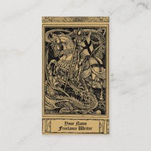 Vintage Freelance Services Walter Crane Template Business Card