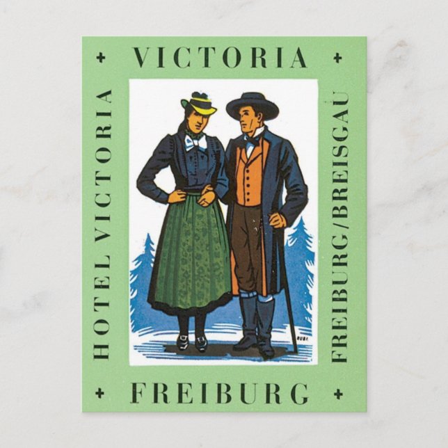 Vintage Freiburg Victoria Postcard (Front)