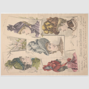 Vintage French Ad Victorian Hats Paris Fashion Tissue Paper