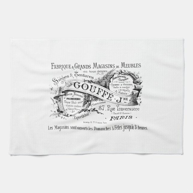 vintage french advertising typography tea towel (Horizontal)