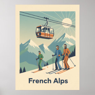 Vintage French Alps : Mid-Century Poster