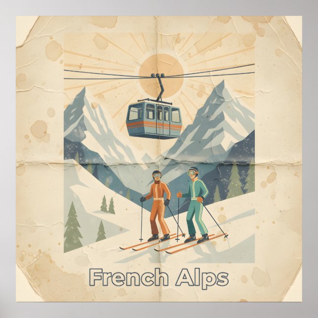 Vintage French Alps Poster (Front)