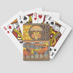 Vintage French Art Nouveau Nature Bird Pattern Playing Cards
