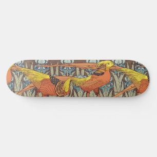 Vintage French Art Nouveau Nature Bird Pattern Skateboard