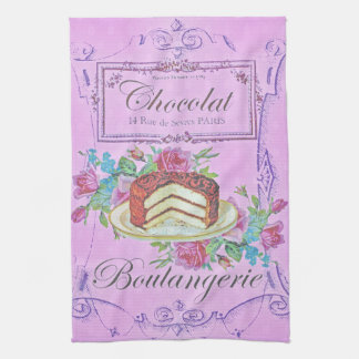 Vintage French Bakery Chocolate Cake Advert Tea Towel