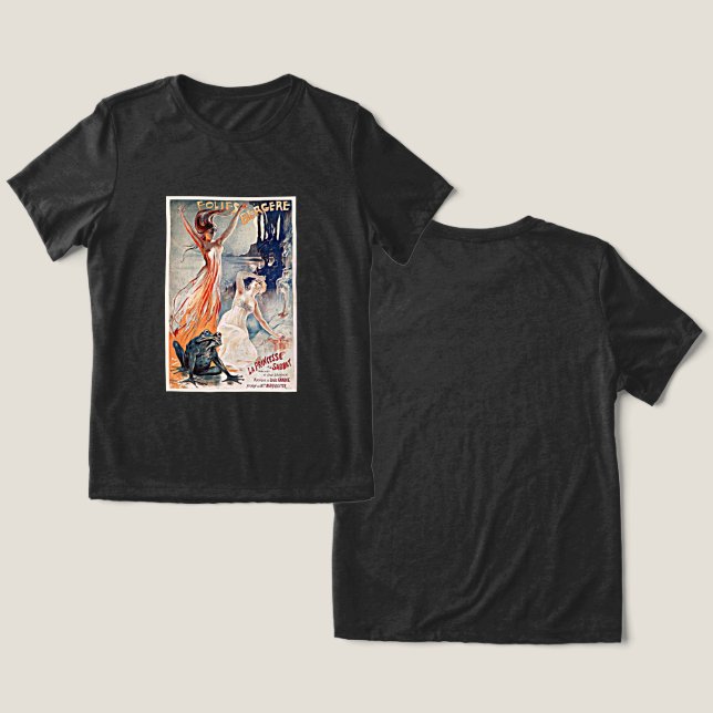 Vintage French Ballet Poster Tri-Blend Shirt (Design Front & Back)