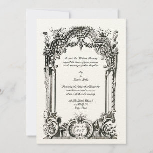 Vintage French Baroque Rococo Wedding Invitation