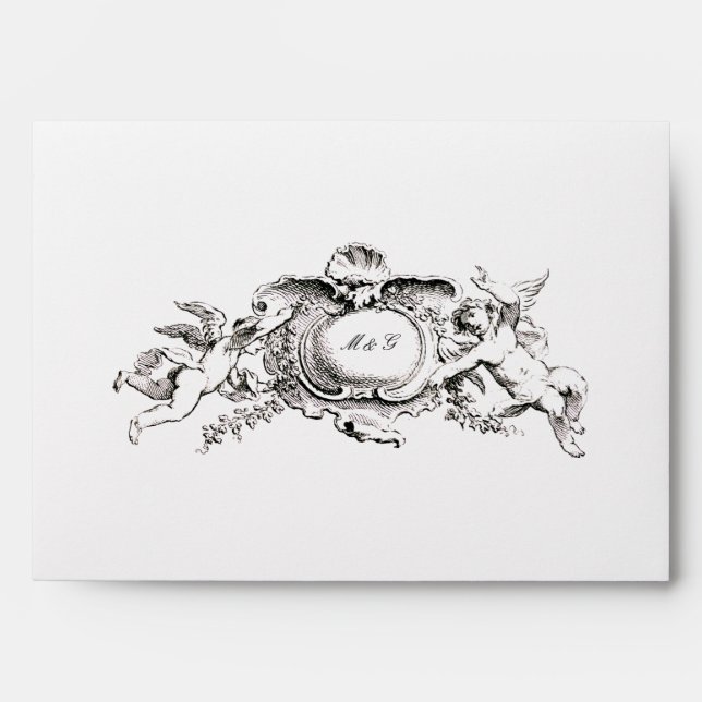 Vintage French Baroque Rococo Wedding Invitations Envelope (Front)