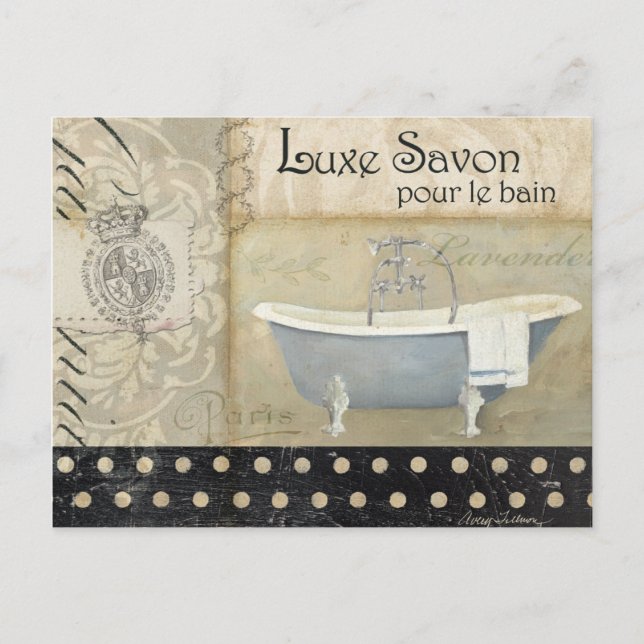 Vintage French Bath Postcard (Front)