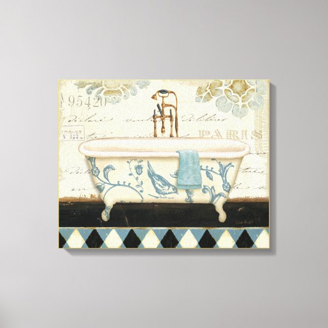 Vintage French Bathtub Canvas Print (Front)