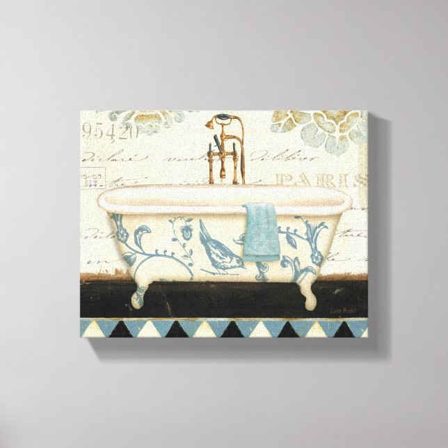 Vintage French Bathtub Canvas Print (Front)