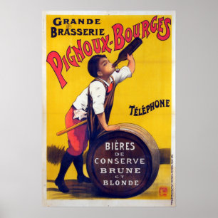 Vintage French Beer Advertisement Poster