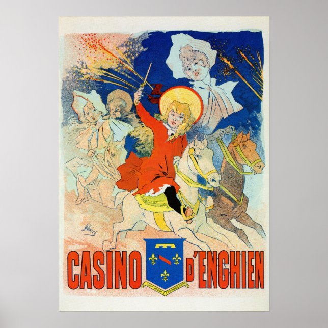 Vintage French Belle époque Chéret Casino ad Poster (Front)
