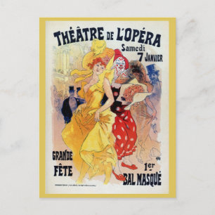Vintage French belle époque masquerade ball ad Postcard