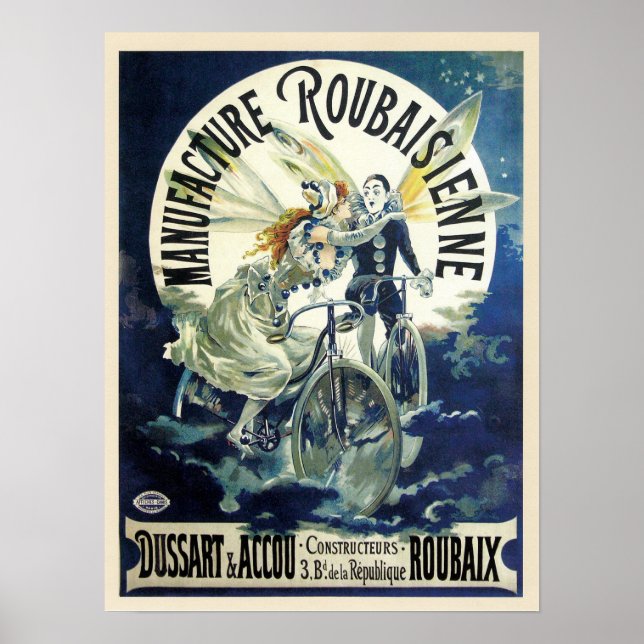 Vintage French Bicycle Advertisement Poster (Front)