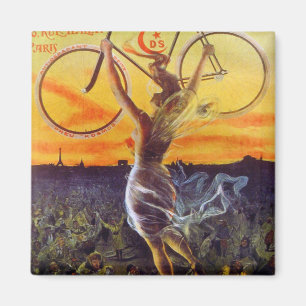 Vintage French Bicycle Art Magnet