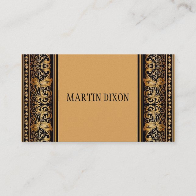Vintage French Black Gold Modern Calling Business Card (Front)