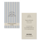 Vintage French Blue Bakery Logo Elegant Striped 