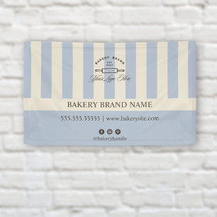 Vintage French Blue Bakery Logo Event Display  Banner