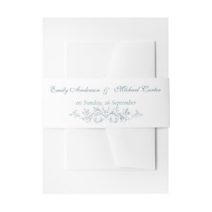 Vintage French Blue Wedding Frame Invitation Belly Band