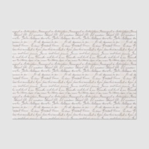 Vintage French Bordeaux Jardin Handwritten Script Tissue Paper