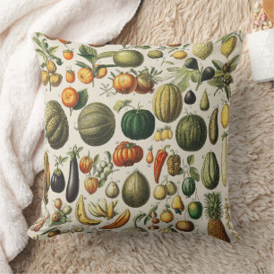 Vintage French Botanical Fruit Poster Art Cushion
