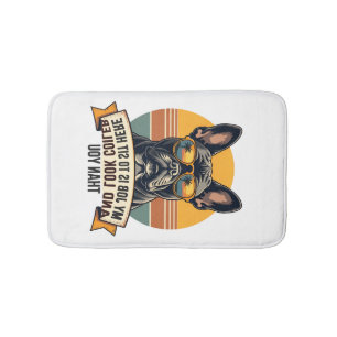 Vintage French Bulldog Sunglasses My Job Is To Sit Bath Mat