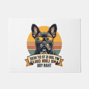 Vintage French Bulldog Sunglasses My Job Is To Sit Doormat