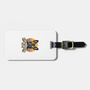 Vintage French Bulldog Sunglasses My Job Is To Sit Luggage Tag