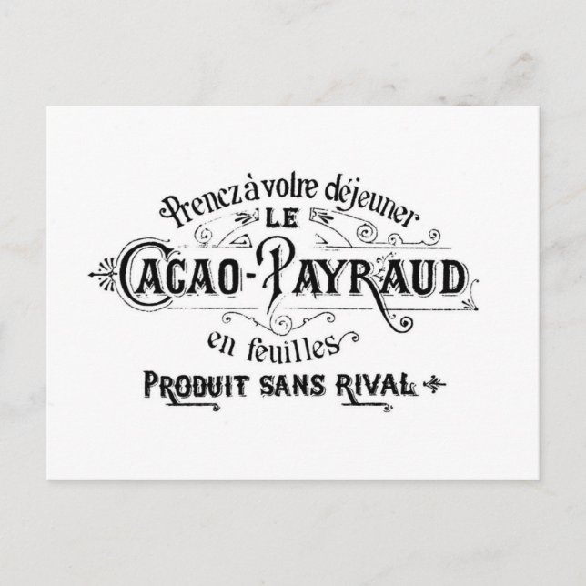 Vintage French Cacao - Payraud Ad Postcard (Front)