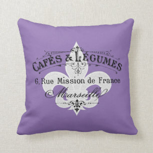 Vintage French Cafe Personalise Cushion
