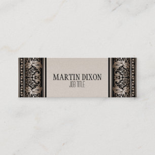 Vintage French Camel Brown Modern Slim Calling Mini Business Card